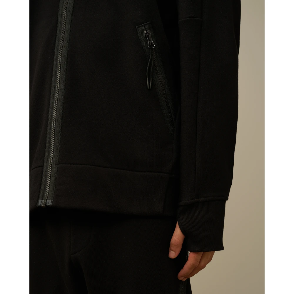 C.P. Company Zwarte Hooded Goggle Jas Black Heren