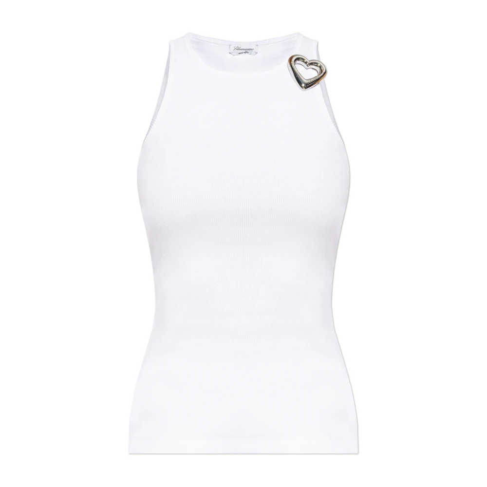 Blumarine Top met een hartvormige applicatie White Dames