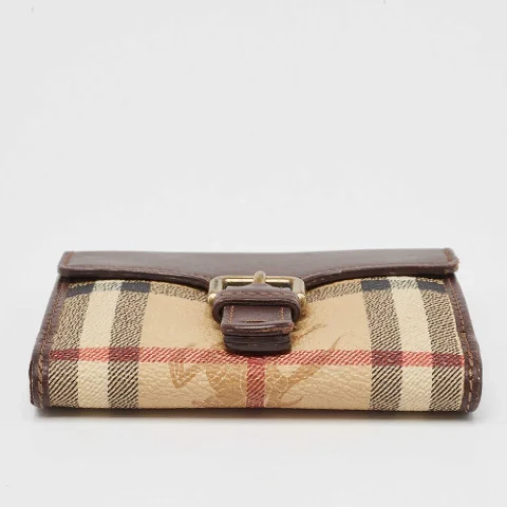 Burberry Vintage Pre-owned Coated canvas wallets Brown Dames