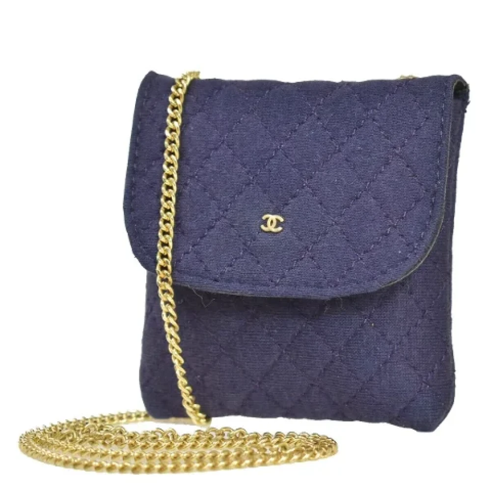 Chanel Vintage Pre-owned Cotton handbags Purple Dames