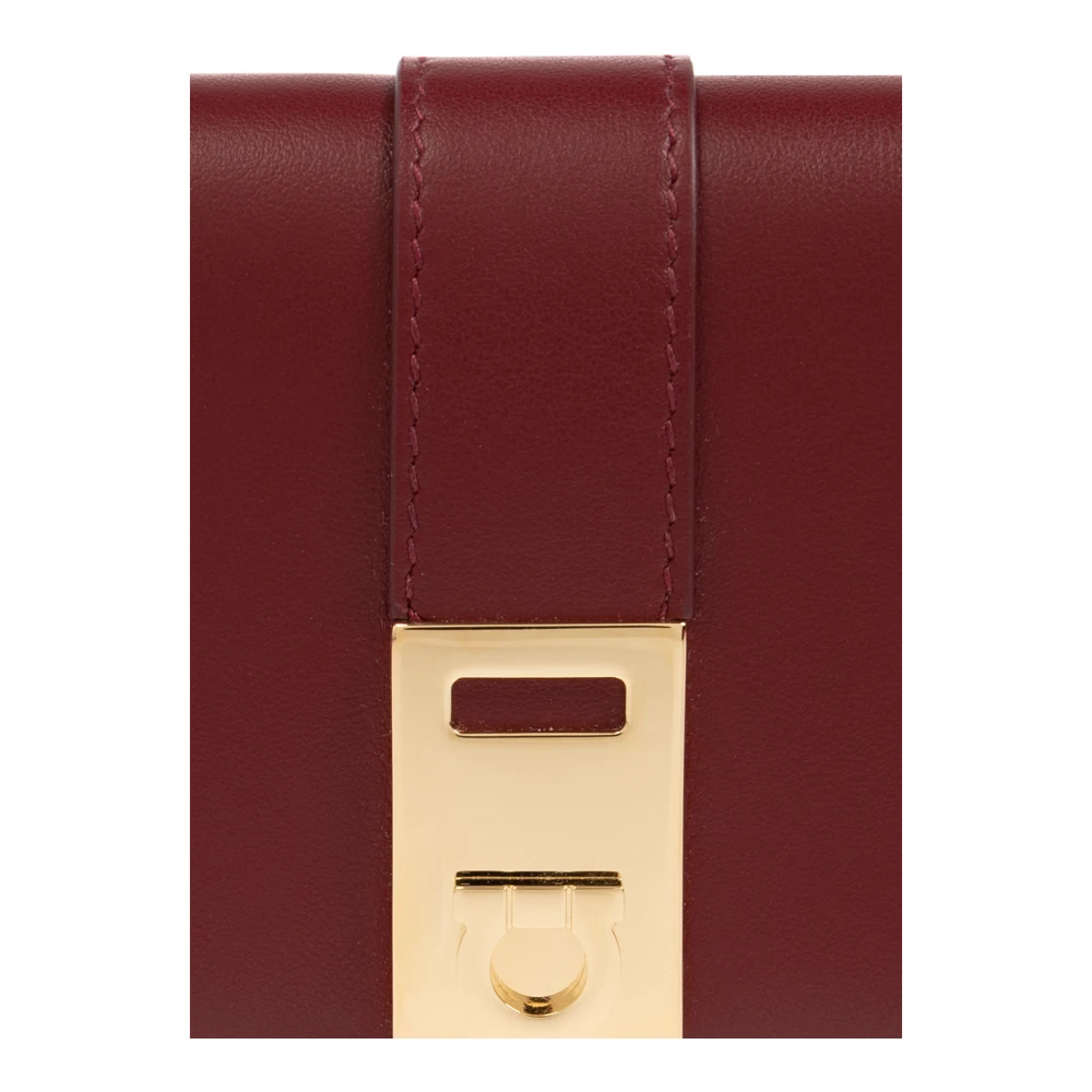 Salvatore Ferragamo Leren portemonnee met logo Red Dames