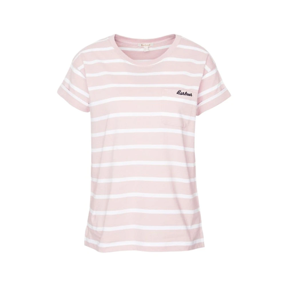 Barbour Korte mouw zak T-shirt collectie Pink Dames