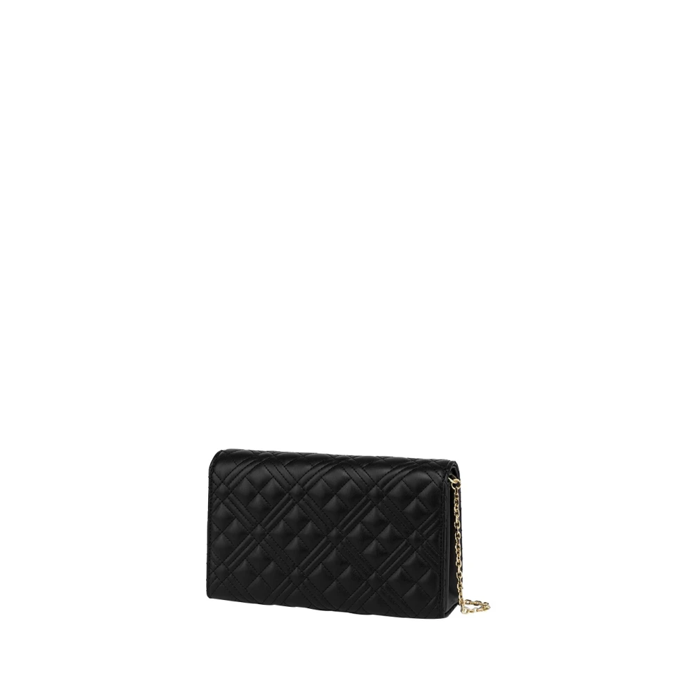 Moschino Zwarte schoudertas met gouden details Black Dames