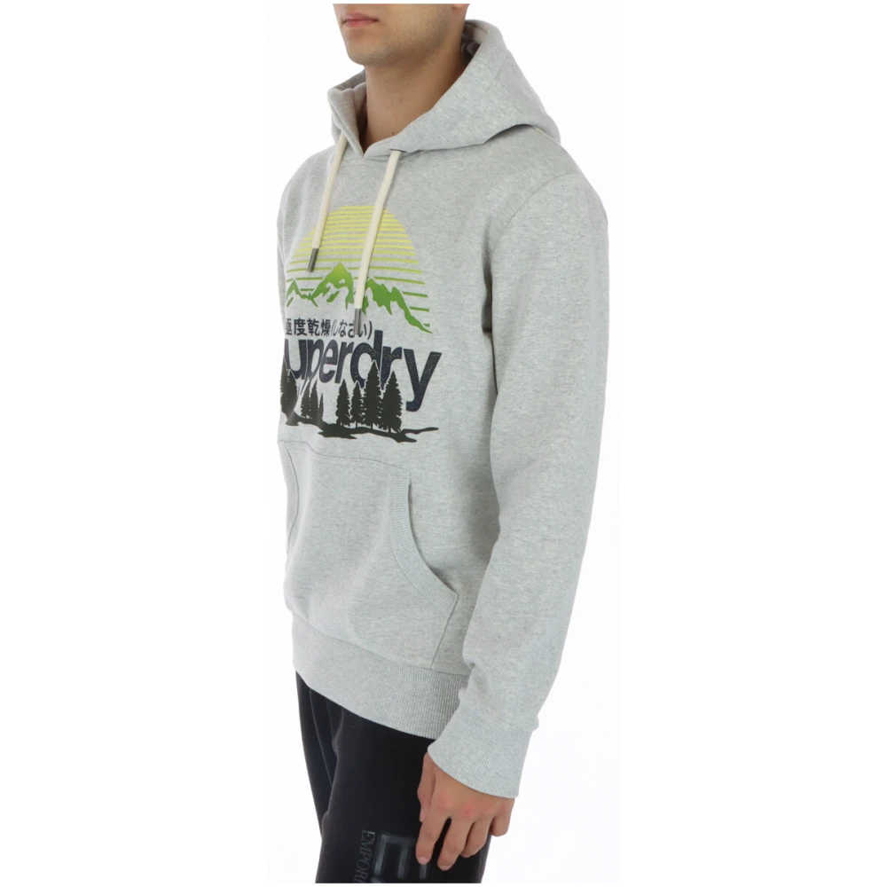 Superdry Bergprint hoodie voor mannen Gray Heren