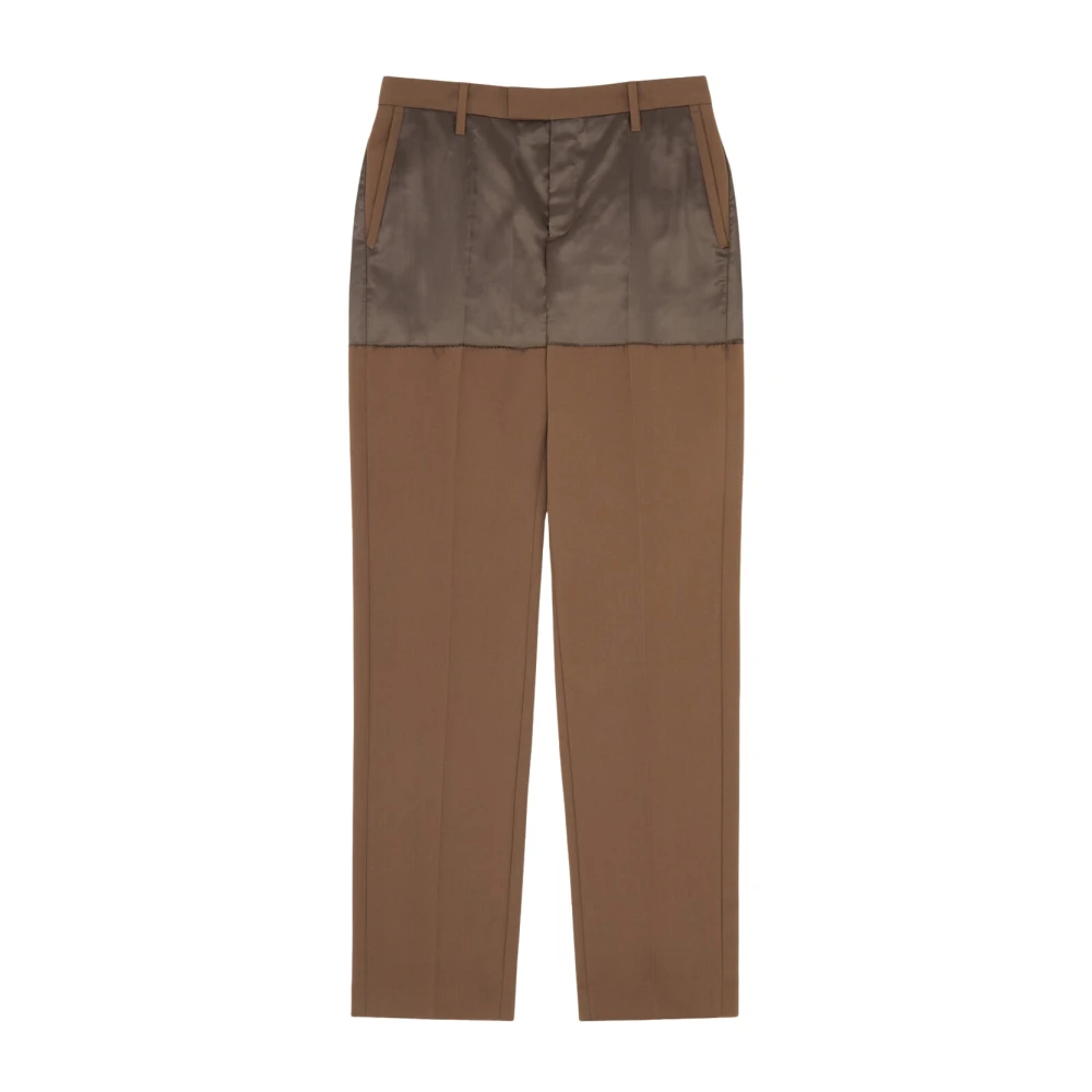 Mm6 Maison Margiela Women's Brown Slim-Fit Trousers, Xs, Chestnut Wool Blend Trousers