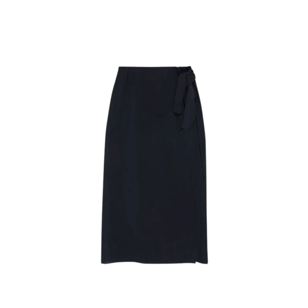 The New Society Zwarte Omslagrok Modal Polyester Black Dames