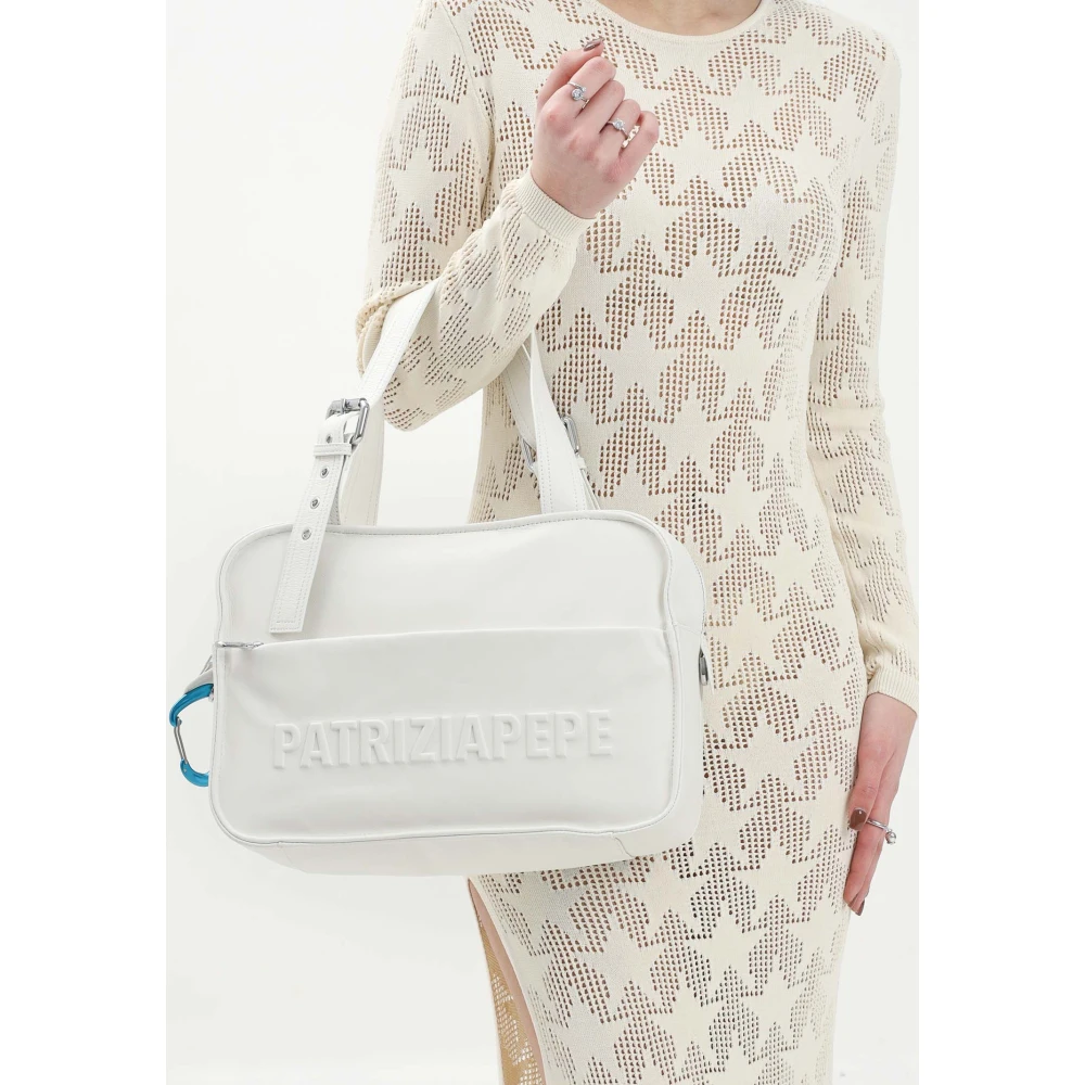 PATRIZIA PEPE Witte Shopper Tas met Verstelbare Handvatten White Dames