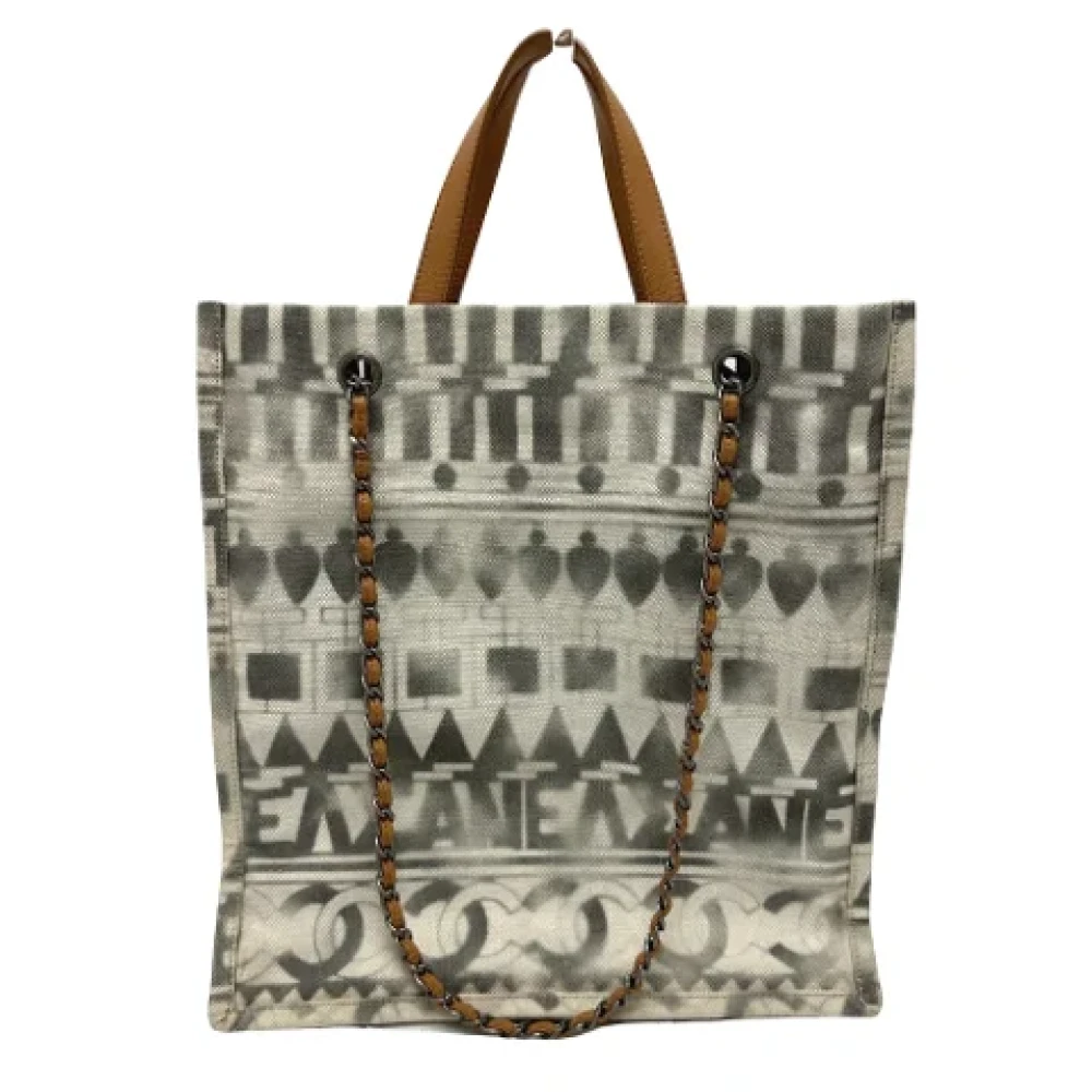 Chanel Vintage Pre-owned Canvas chanel-bags Gray Dames
