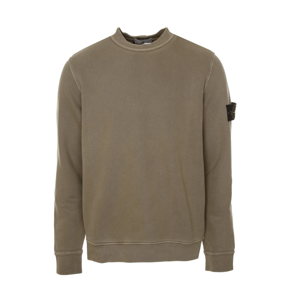 Stone Island Diagonaal Geweven Sweatshirt met Ronde Hals Brown Heren