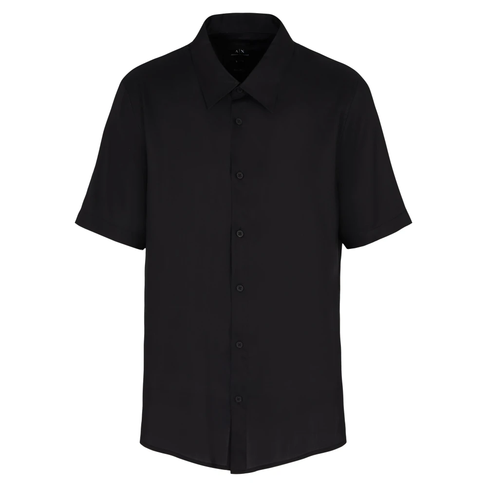 Armani Exchange Mannelijk Zwart Korte Mouwen Overhemd Regular Fit