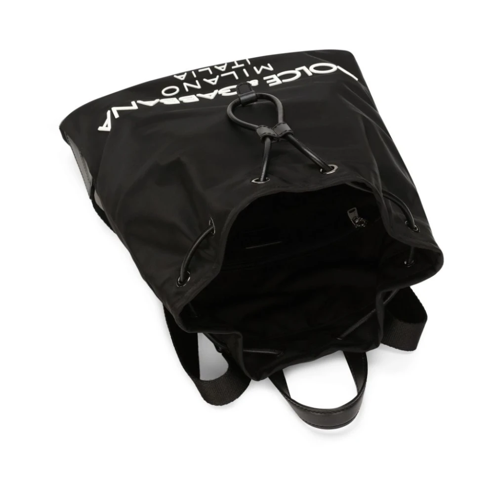 Dolce & Gabbana Zwarte Logo Bucket Rugzak Aw24 Black Heren