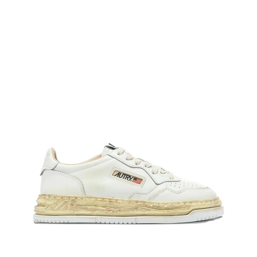 Autry Women's White Leather Sneakers With Perforated Details