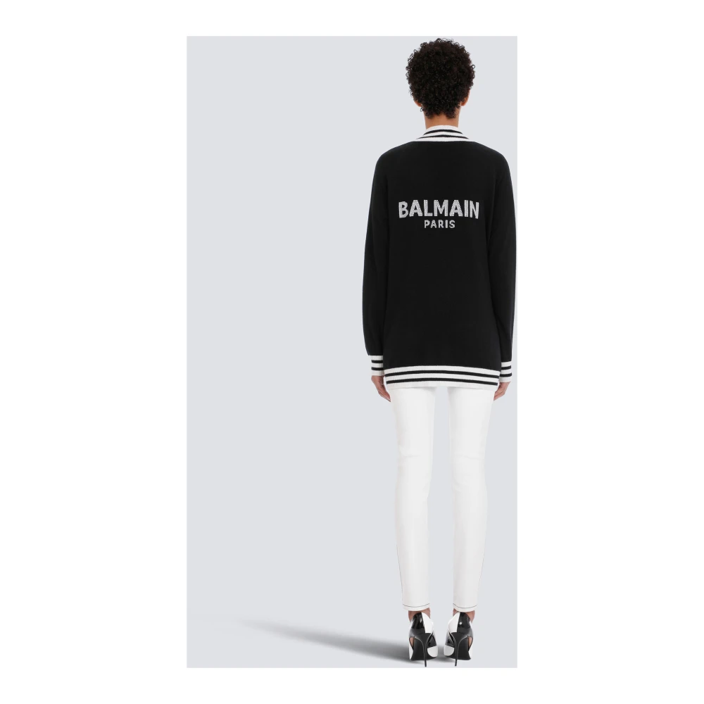 Balmain Wol en kasjmier vest Black Dames