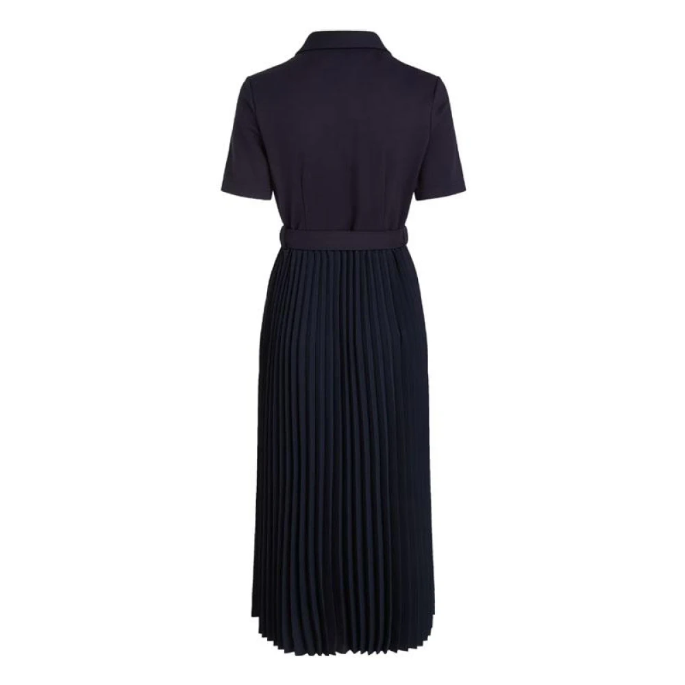 Tommy Hilfiger Geplooide Polo Jurk Blue Dames