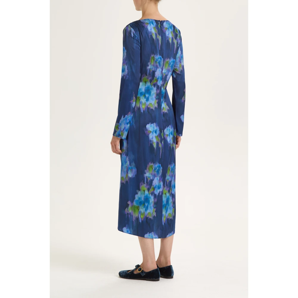 Maliparmi Zijdeachtige Boeket Jurk Blue Dames