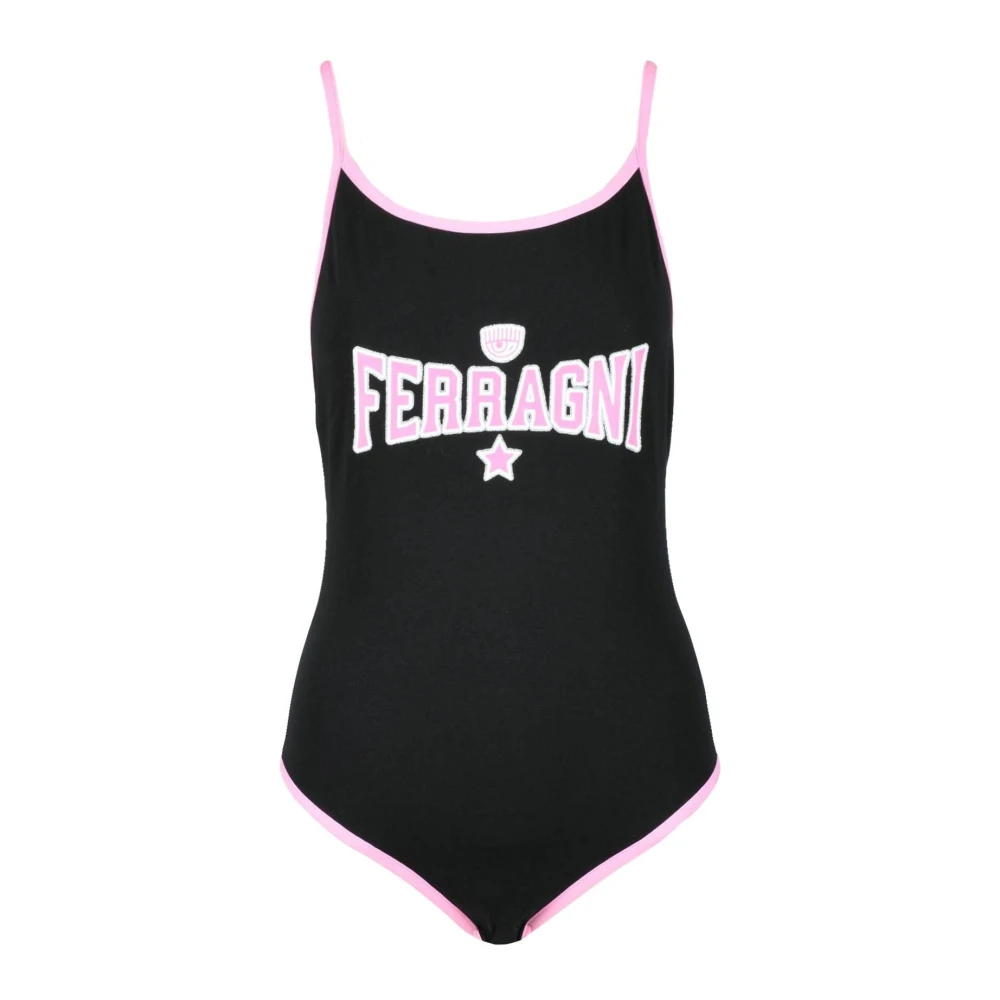 Chiara Ferragni Collection Katoen Elastaan Bodywear Black Dames