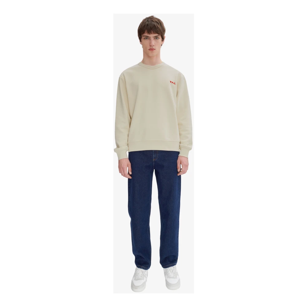 A.p.c. Petit VPC Katoenen Sweater met Logo Beige Heren
