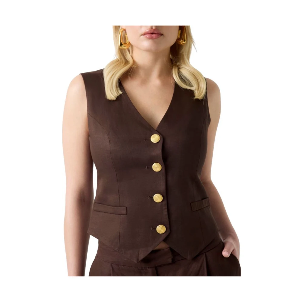 Guess Women's Brown Waistcoats, Xs, Marciano Vest