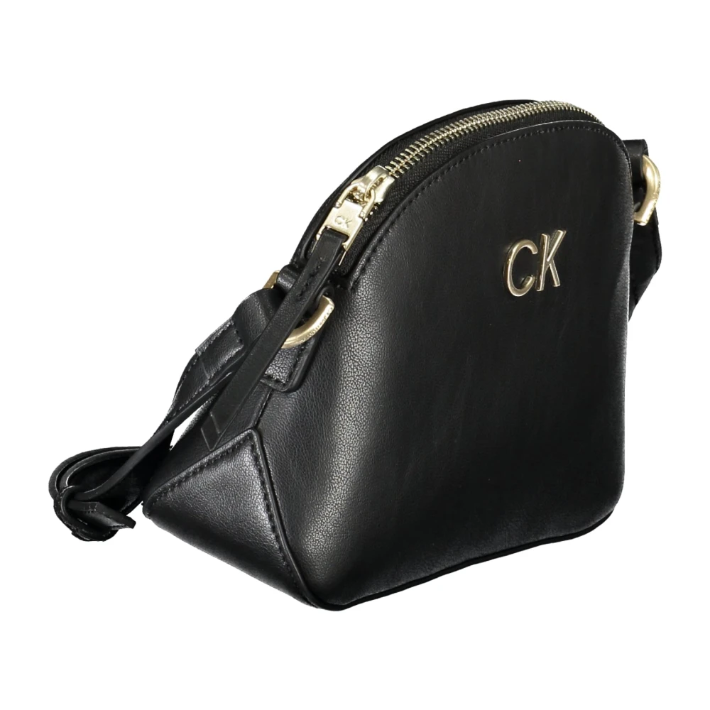 Calvin Klein Zwarte Schoudertas met Ritssluiting Black Dames