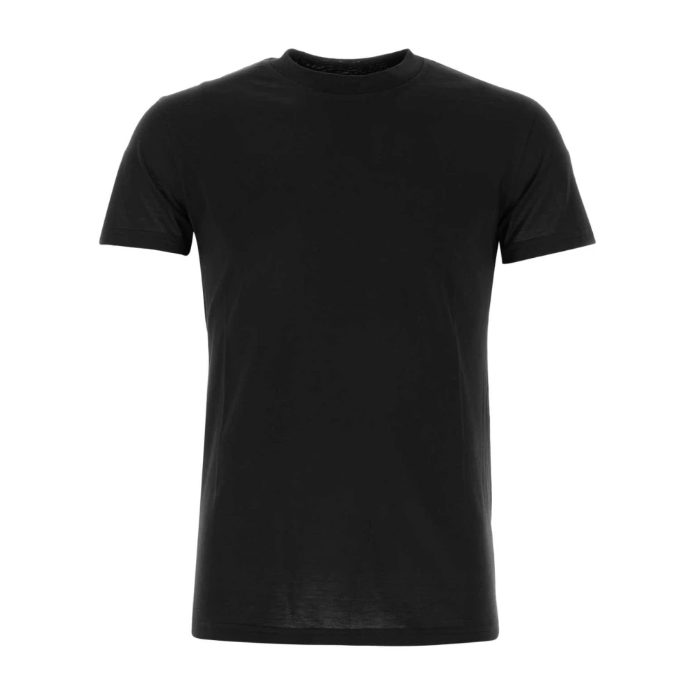 PT Torino Zwarte zijden blend T-shirt Black Heren