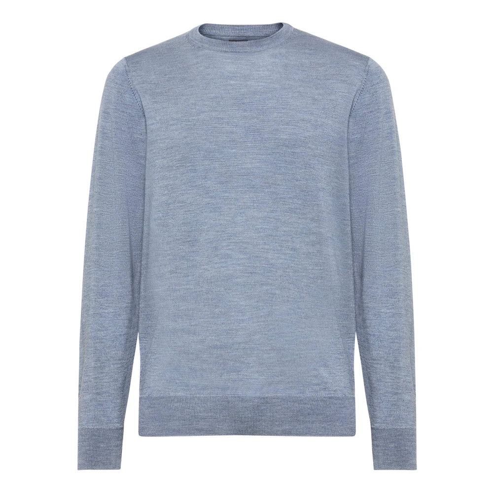 Boggi Milano Crew Neck Jumper Blue Heren