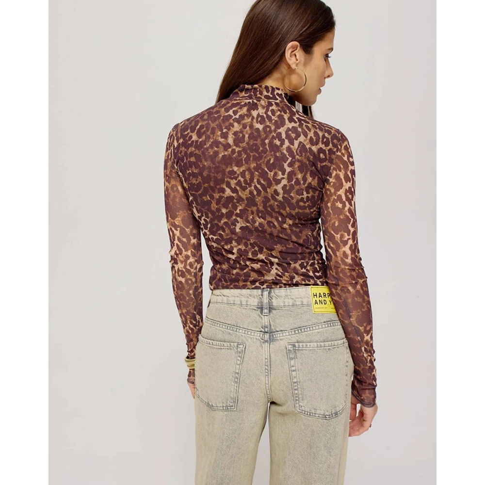 Harper & Yve Lange Mouw Top Jane-Ls Brown Dames