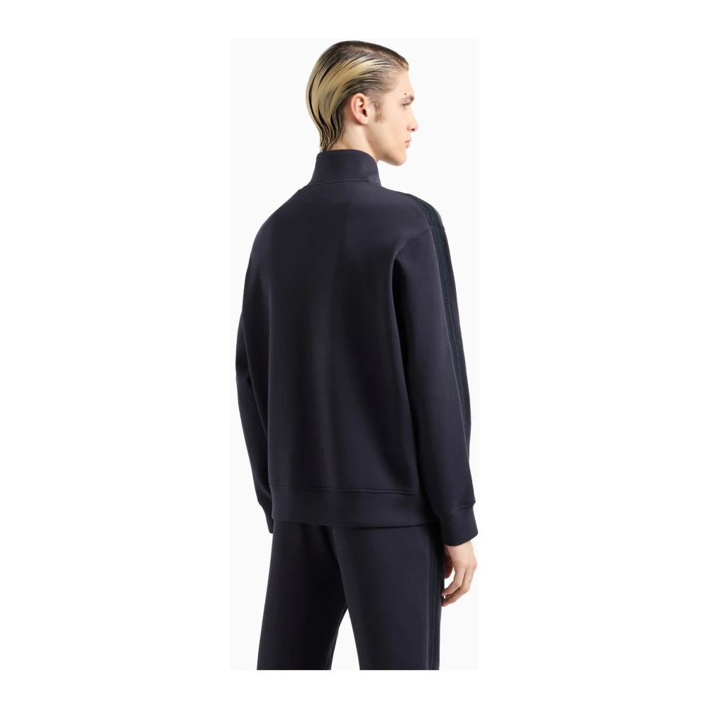 Emporio Armani Urban Zip Sweater Blue Heren