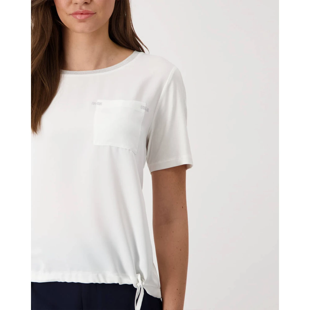 monari Korte Mouw Blouse Beige Dames