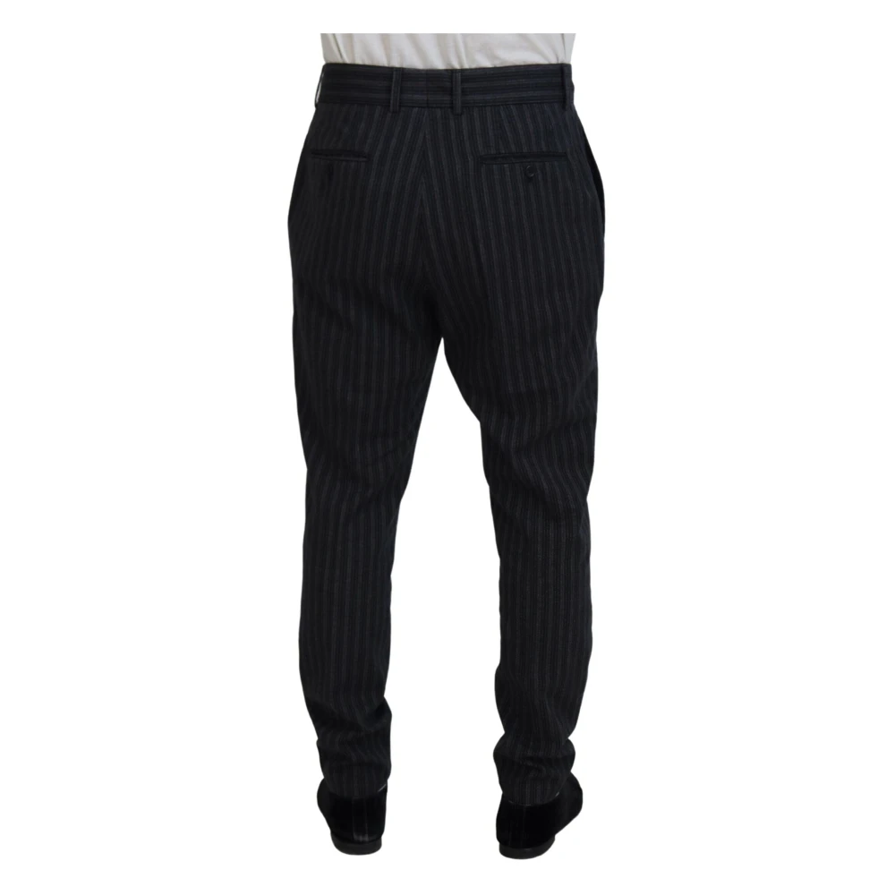 Dolce & Gabbana Donkergrijze Gestreepte Chino Pantalon Multicolor Heren