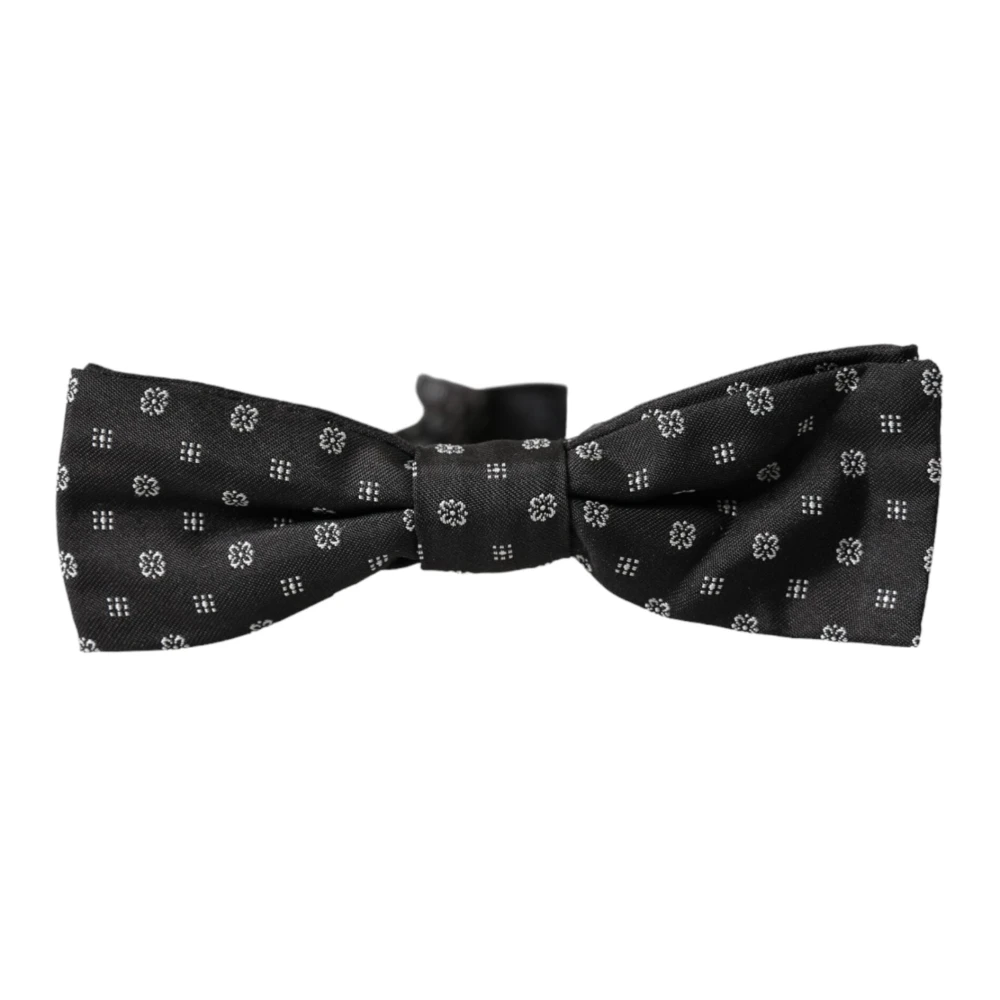 Dolce & Gabbana Silk Fantasy Adjustable Neck Papillon Bow Tie - Male - Bow Ties - Gray - One Size - Accessories