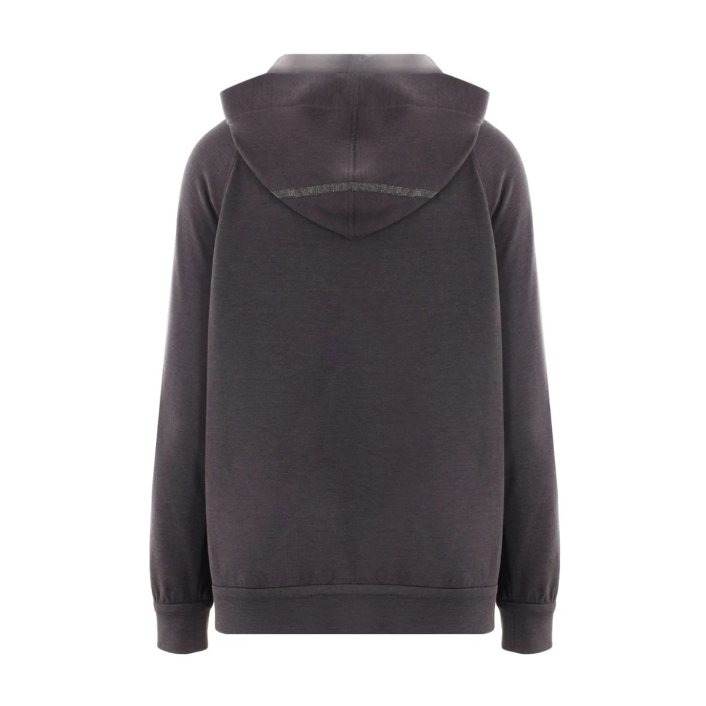 BRUNELLO CUCINELLI Donkergrijze Zip Hoodie Gray Dames