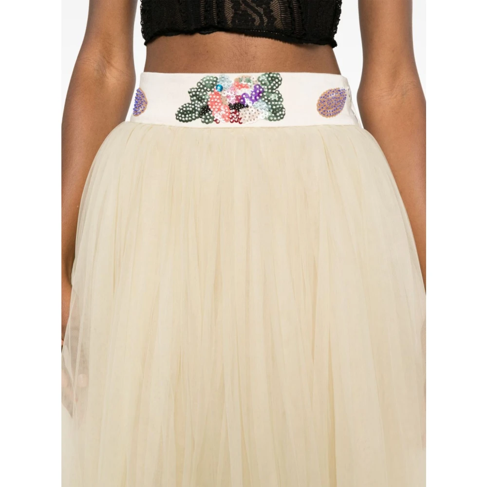 Bode Zonsondergang Lily Paillet Rok Beige Dames