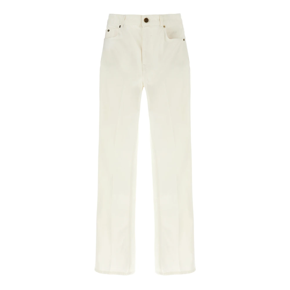 Balmain Women's White Straight-Leg Denim Jeans - Straight Fit Jeans - Xs - Jeans