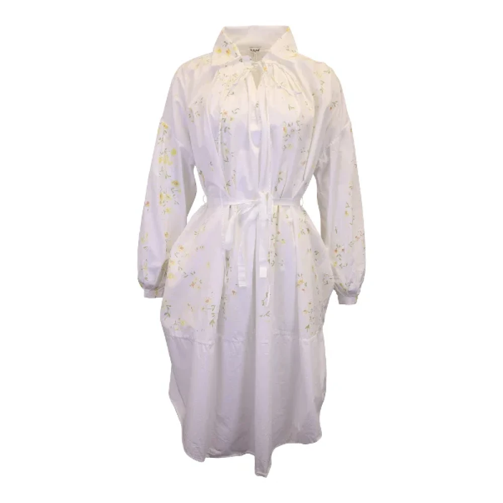 Loewe Pre-owned Polyester dresses White Dames