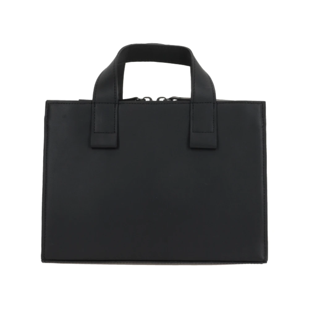 Yohji Yamamoto Zwarte leren tas met rits Black Dames