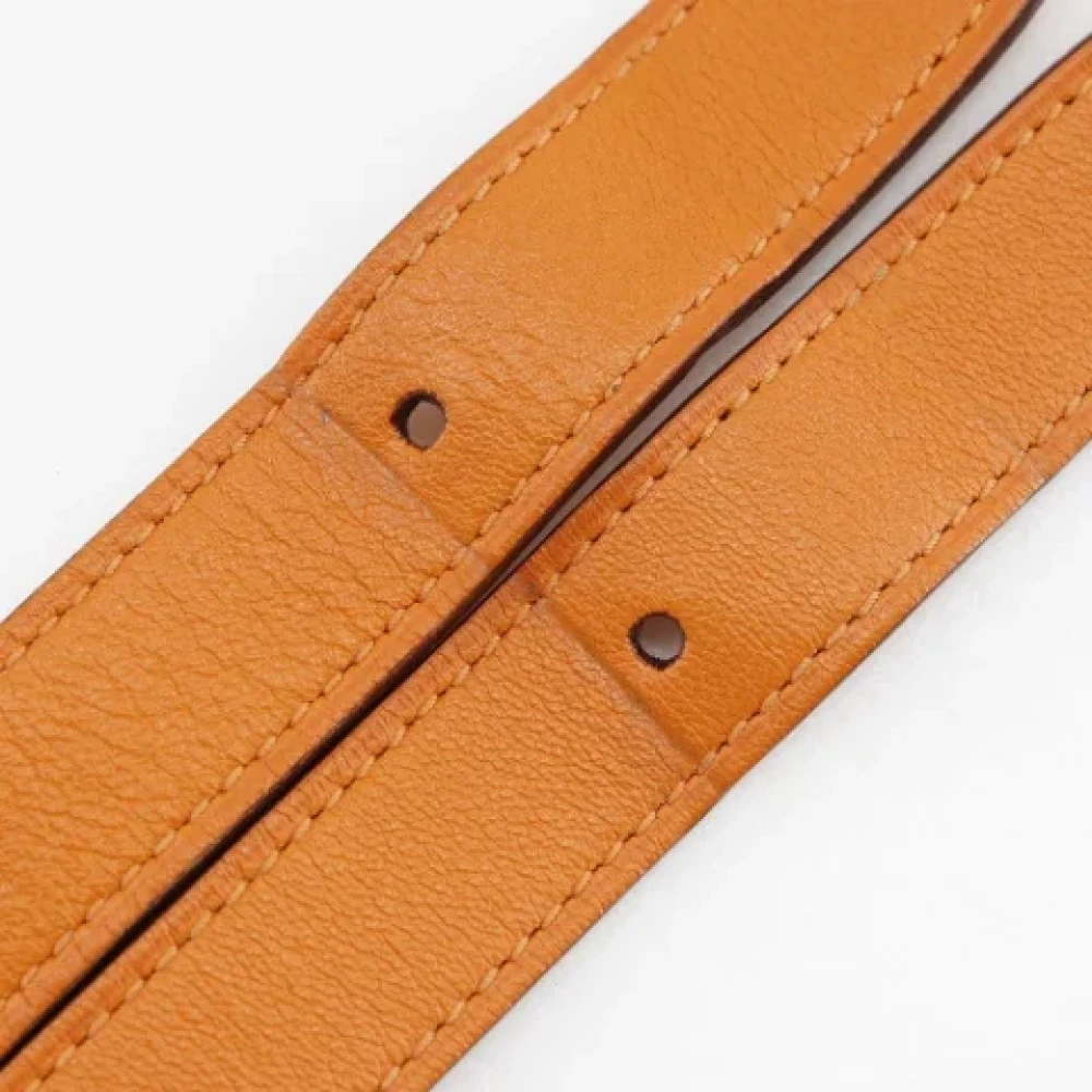 Hermès Vintage Pre-owned Leather shoulder-bags Orange Dames
