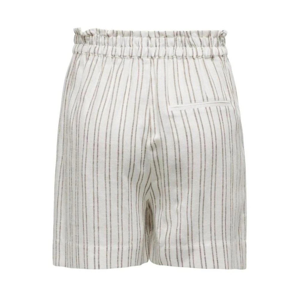 Only Beige Linnen Bermuda Shorts Beige Dames