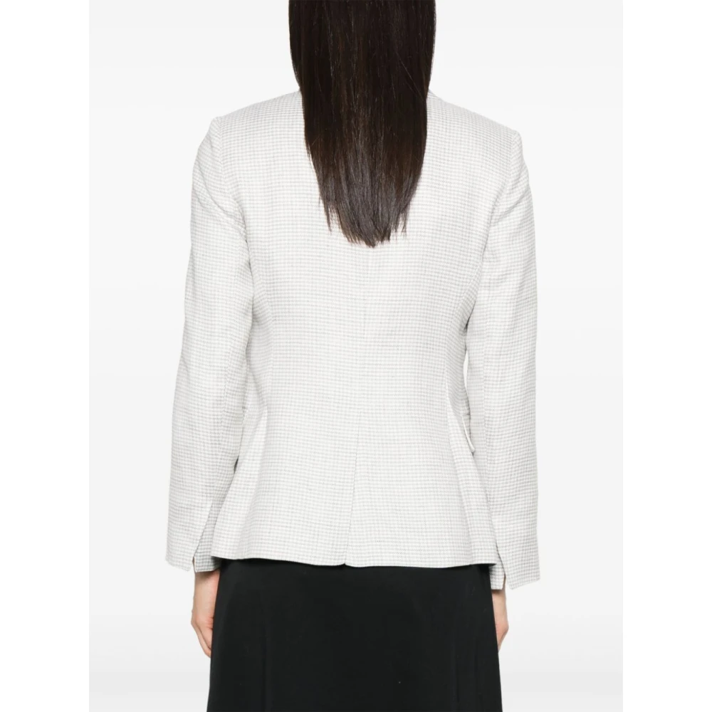 Theory Grijze Houndstooth Blazer met Zakken Gray Dames