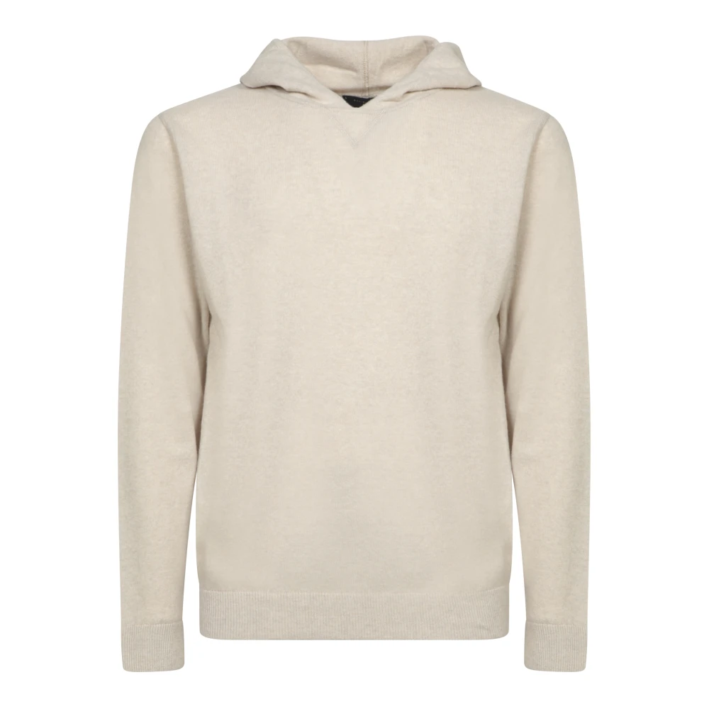 Daniele Fiesoli Witte Gebreide Hoodie Trui Beige Heren