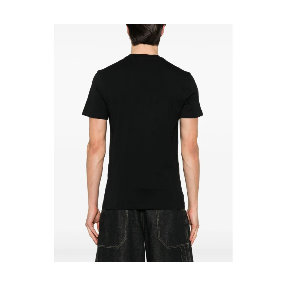 Moschino Zwart Logo Print Crew Neck T-shirt Black Heren