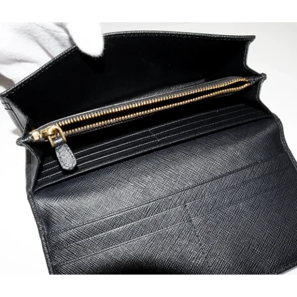 Prada Vintage Pre-owned Leather wallets Black Dames