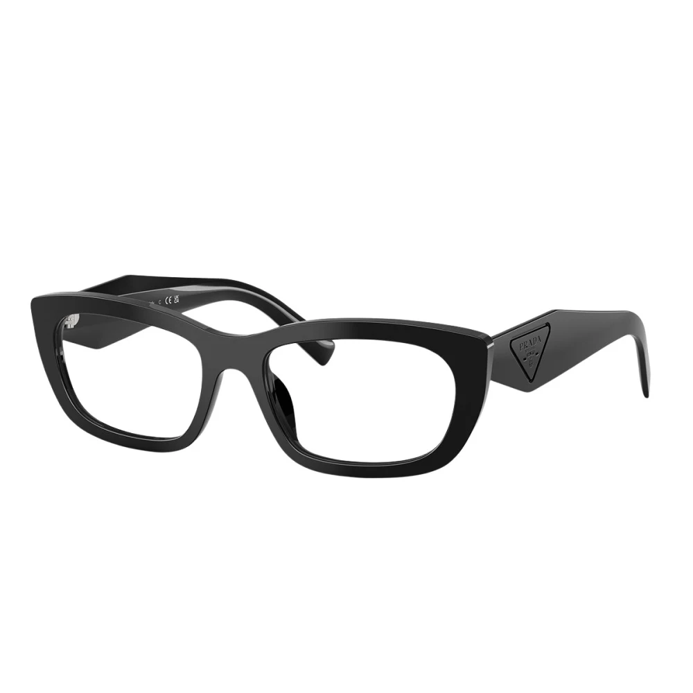 Prada Unisex Zwart Rechthoekig Optisch Montuur