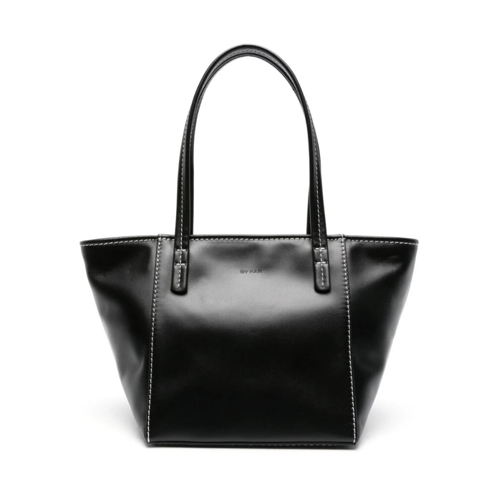 トートバッグ BY FAR Black Leather Small Gib Shoulder Bag By Far Black Leather Small Gib Shoulder Bag – LOZURI®