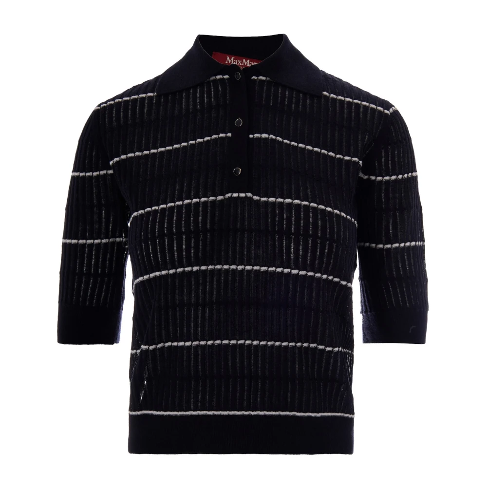 Max Mara Studio Blue Polo Gallo - Female - Round-Neck Knitwear - M - Knitwear