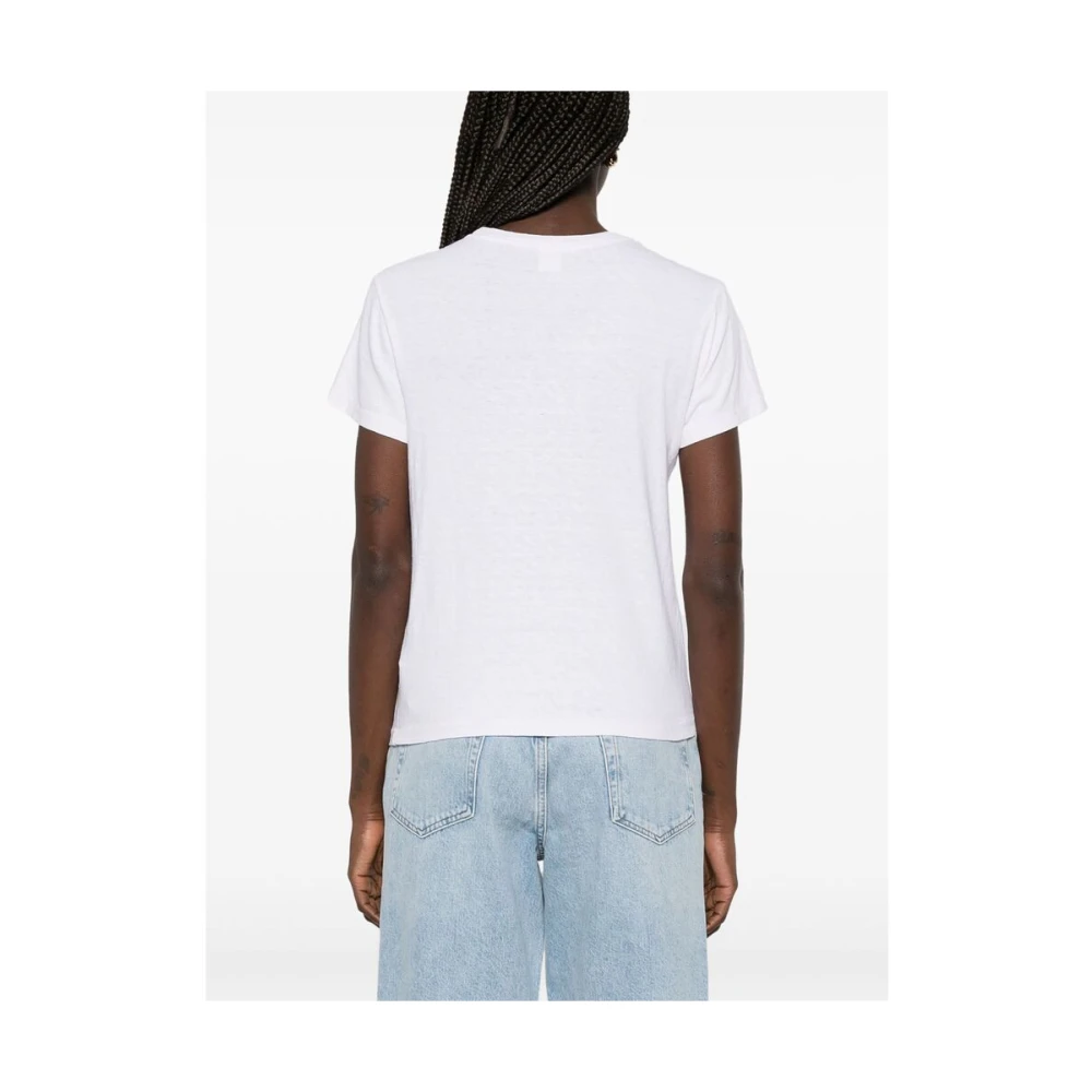 Re Done Cartoon Print Crew Neck T-shirt White Dames