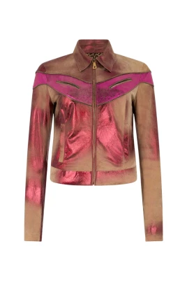 Metallic Leather Jacket