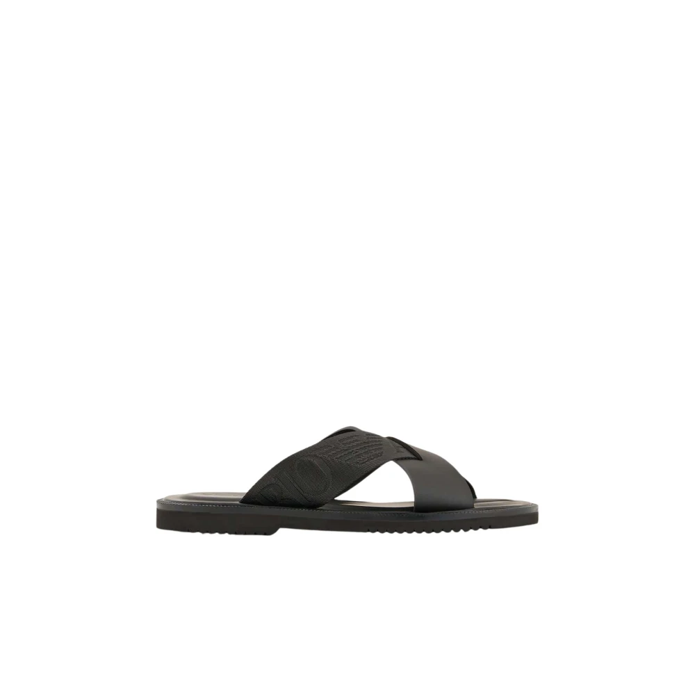 Emporio Armani Herren Schwarz Stilvolle Sandale Für Modischen Look