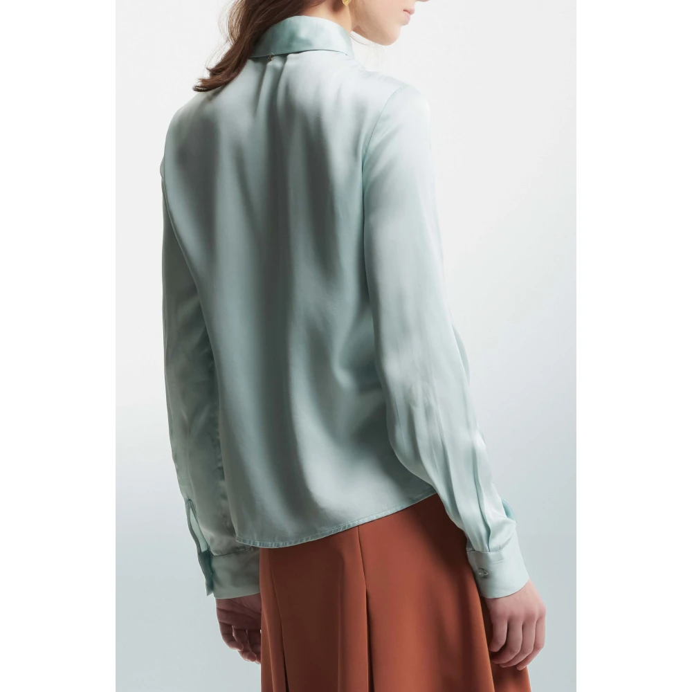 Kocca Elegant Minimalist Wool Blend Shirt Green Dames