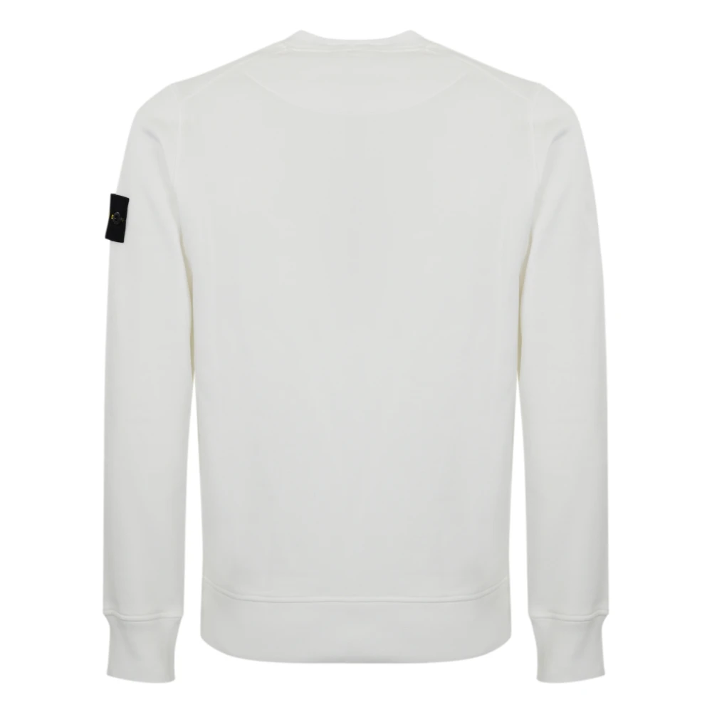 Stone Island Witte Biologisch Katoen Logo Sweater White Heren