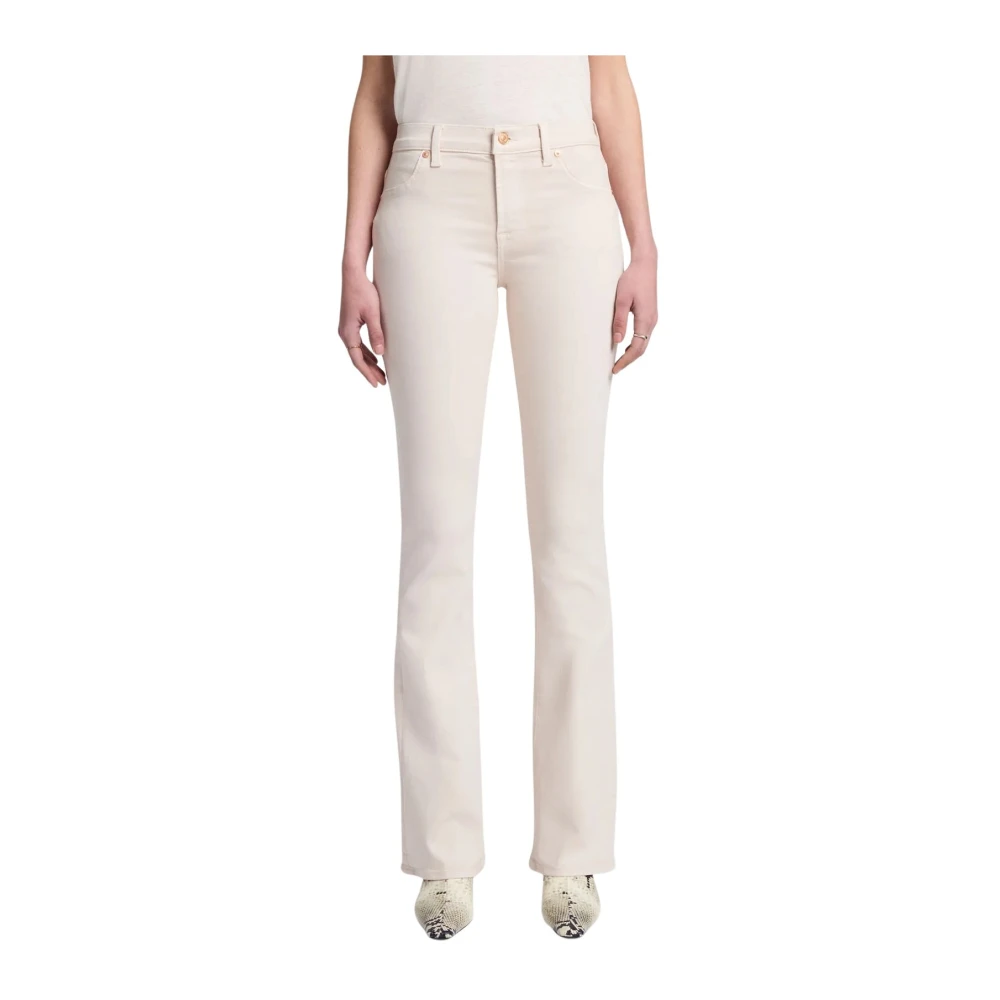 7 For All Mankind Stijlvolle Bootcut Broek White Dames